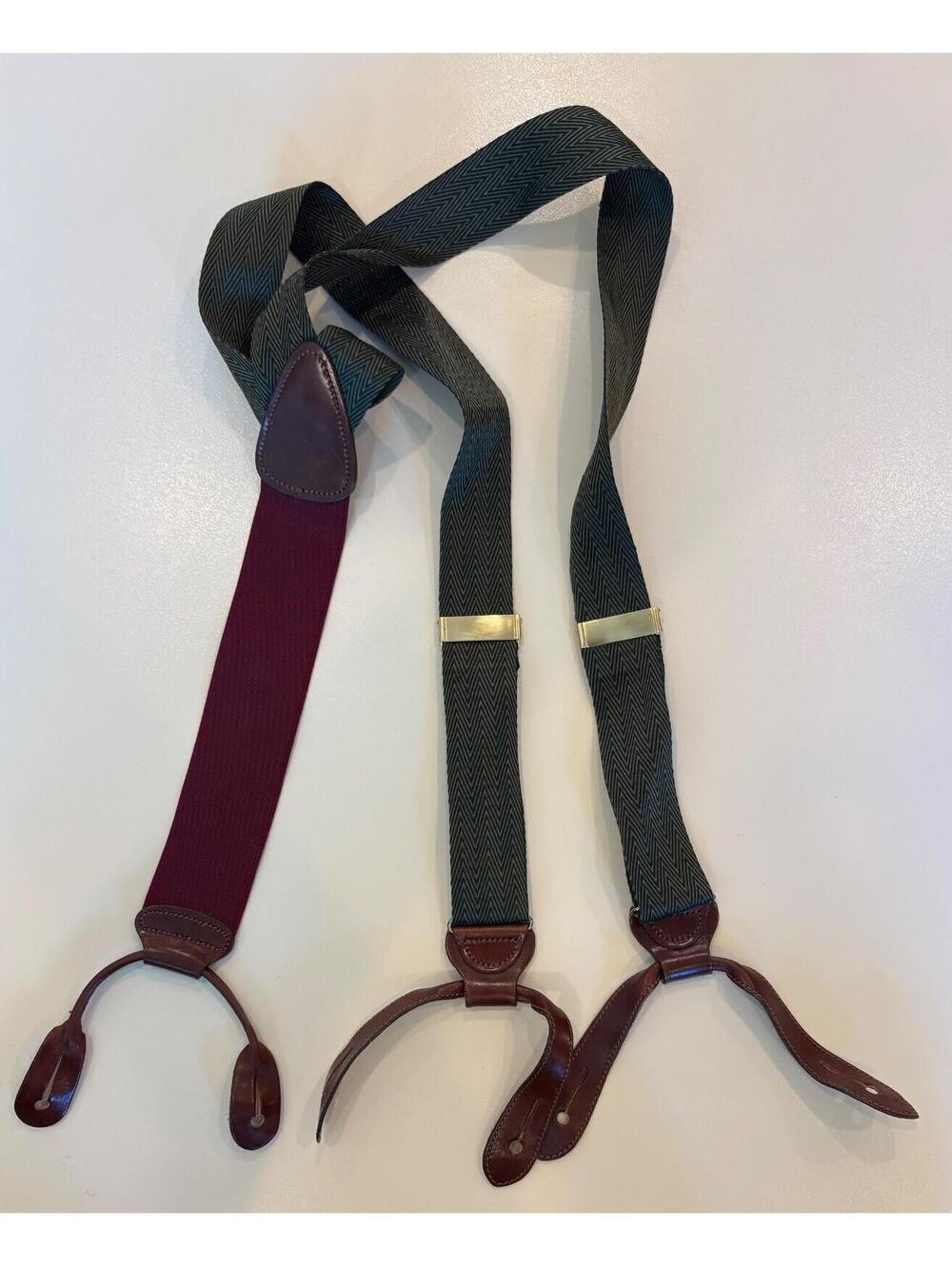 Saks Fifth Avenue Suspenders Silk Button-On Braces